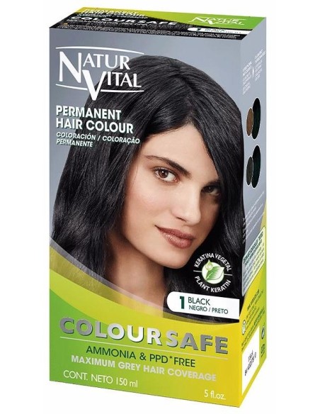 Naturvital Coloursafe Tinte Permanente 1 Negro 150Ml