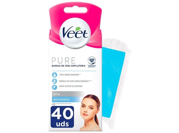 Veet Pure Bandas De Cera Depilatoria Facial...