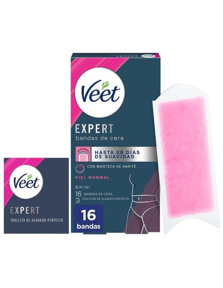 Veet Expert Bandas De Cera Depilatoria Bikini Piel Normal 16Uds