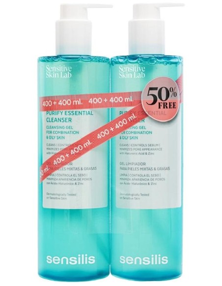 Sensilis Pack Gel Limpiador Piel Mixtas Y Grasas 2X400Ml