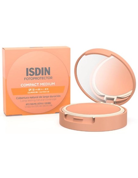 Fotoprotector Compact Cobertura Natural De Larga Duración Spf50 Medium 10 Gr