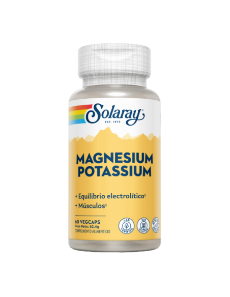 Solaray Magnesio y Potasio 60 Cápsulas
