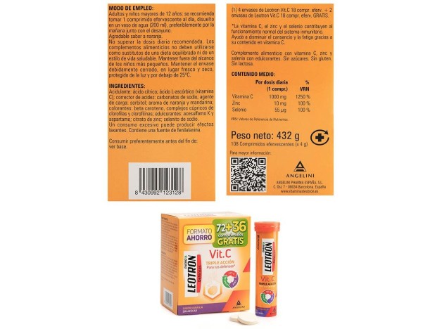 Vitamina C Triple Acción Comprimidos...