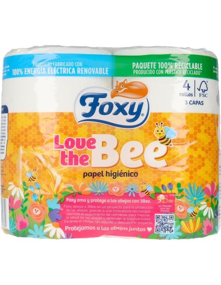 Love The Bee Papel Higiénico 3 Capas 4 Rollos