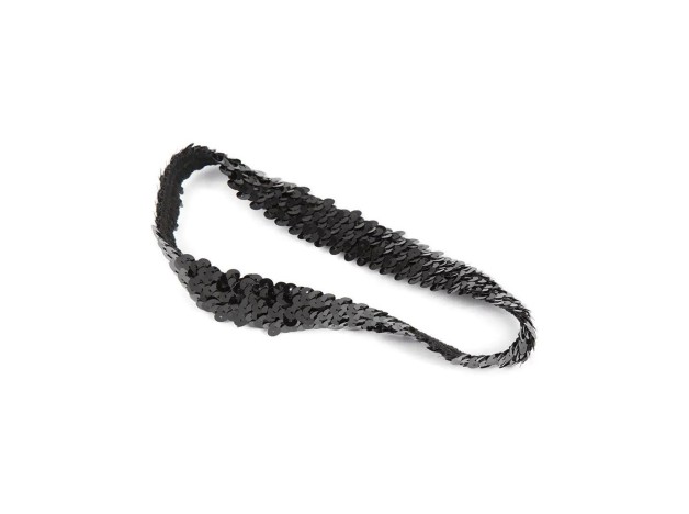 Cinta Elástica Negra Con Lentejuelas 1 U