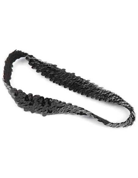 Cinta Elástica Negra Con Lentejuelas 1 U