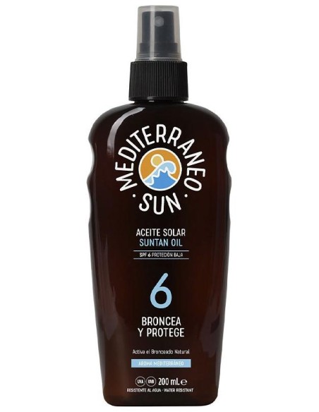 Mediterraneo Sun Coco Aceite Bronceador Corporal Dark Spf6 200Ml