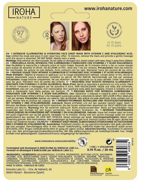 Iroha Nature Mascarilla Vitaminac + Ah Iluminadora Hidratante 20Ml
