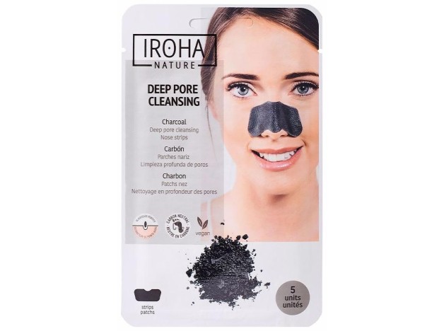 Iroha Nature Tiras Nariz Puntos Negros Carbón 5Uds