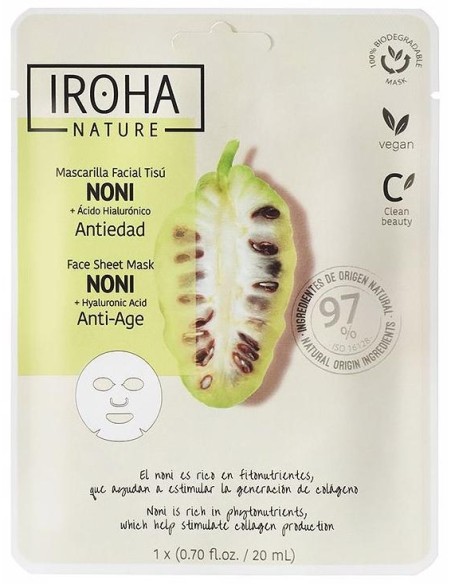 Iroha Nature Mascarilla Facial Tisú Antiedad Noni 20Ml