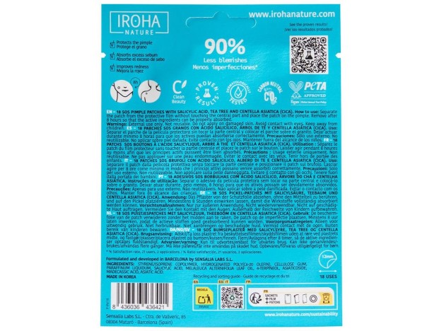 Iroha Nature Parches Sos Granos Para Acné Cara...