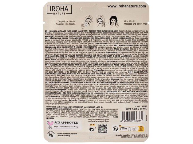 Iroha Nature Mascarilla Antiedad Global Rosa...