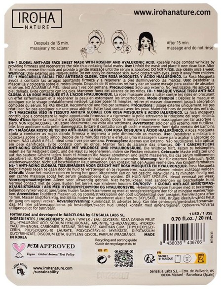 Iroha Nature Mascarilla Antiedad Global Rosa Mosqueta 20Ml