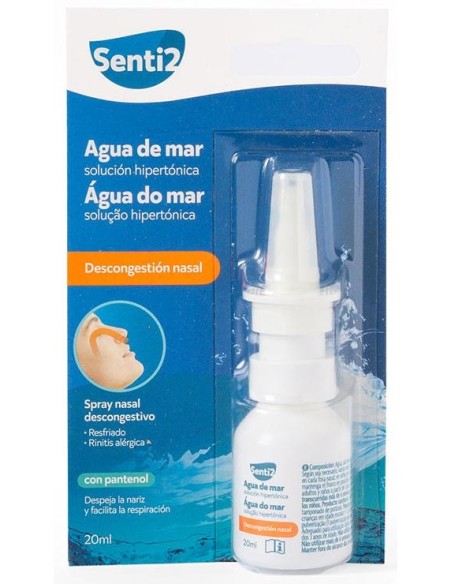 Senti2 Agua De Mar Spray Nasal Descongestivo Solución Hipertónica 20Ml