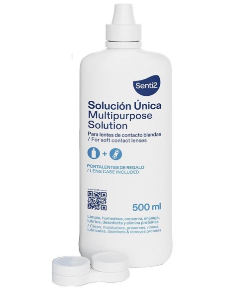 Senti2 Única Solución Con Ácido Hialurónico + Portalentes 500Ml
