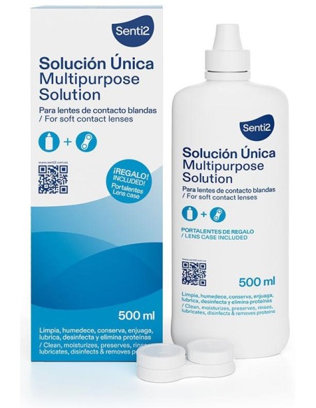 Senti2 Única Solución Con Ácido Hialurónico + Portalentes 500Ml