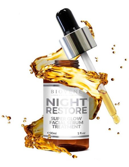Biovene Night Restore Super Glow Facial Serum Treatment 30Ml
