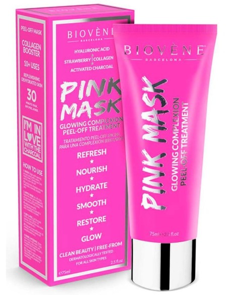 Biovene Pink Mask Glowing Complexion Peel-Off Treatment 75Ml