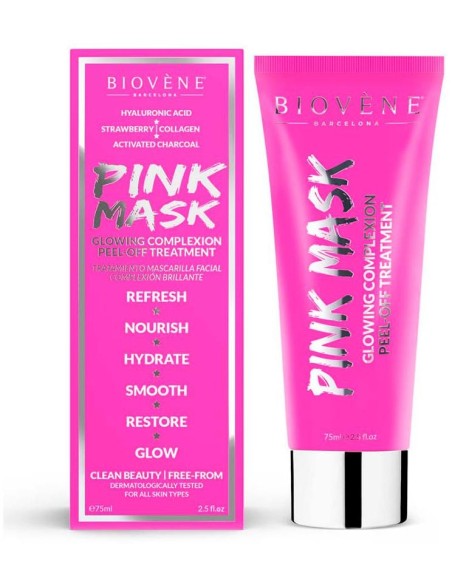 Biovene Pink Mask Glowing Complexion Peel-Off Treatment 75Ml