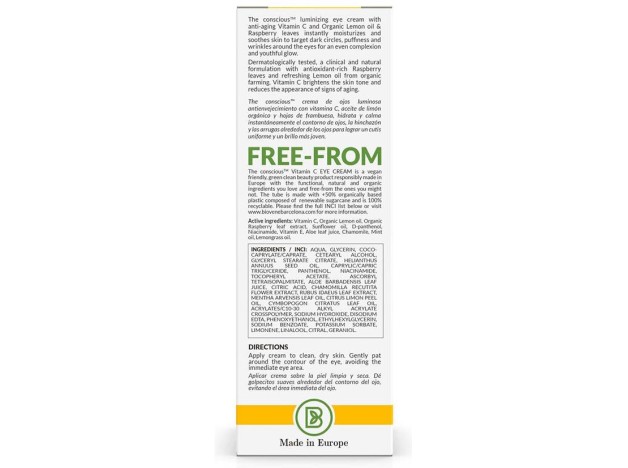 Vitamin C Luminizing Eye Cream Organic Lemon...