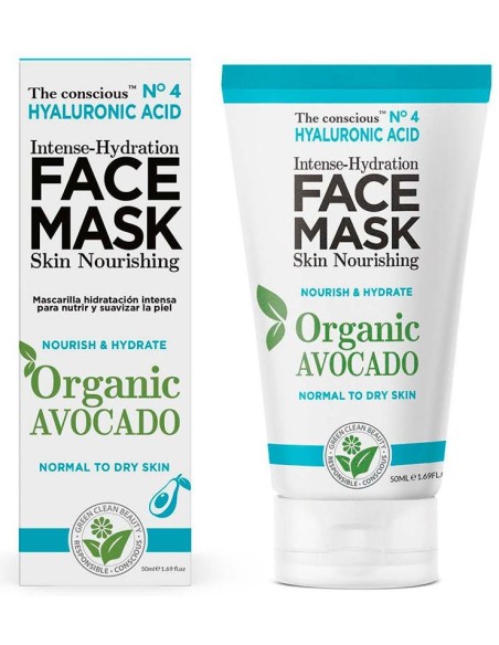 Hyaluronic Acid Intense-Hydration Face Mask Organic Avocado 50 Ml