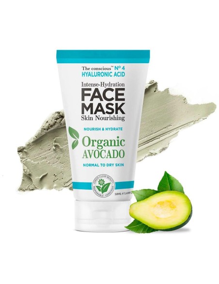 Hyaluronic Acid Intense-Hydration Face Mask Organic Avocado 50 Ml