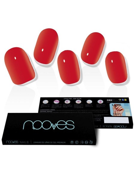 Láminas De Uñas De Gel Crimson Red Premium Luxe Solid Rojo 20 U
