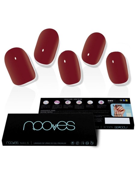 Láminas De Uñas De Gel Midnight Rain Premium Luxe Solid Rojo 20 U