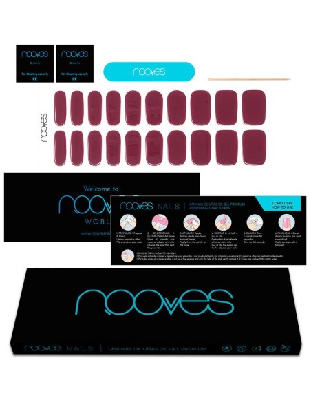 Láminas De Uñas De Gel Midnight Rain Premium Luxe Solid Rojo 20 U