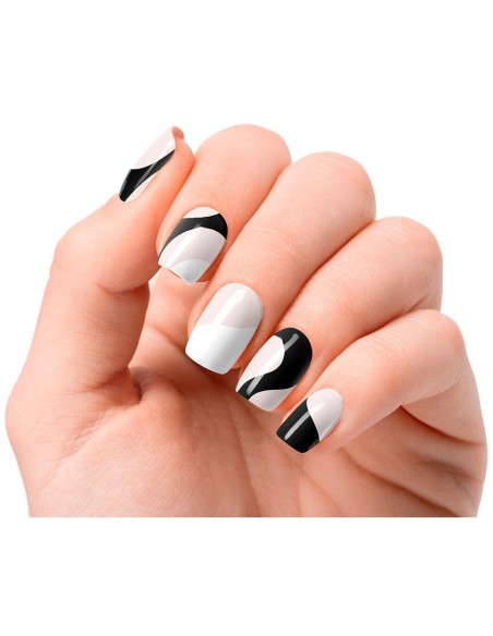 Láminas De Uñas De Gel Premium Glam White Cow 20 U