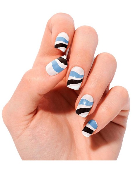 Láminas De Uñas De Gel Premium Glam Flowing Stream 20 U