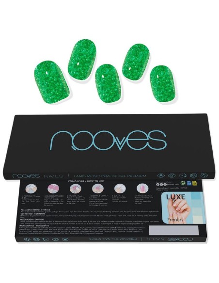 Láminas De Uñas De Gel Jade Glitter Glam Glitter Verde 20 U