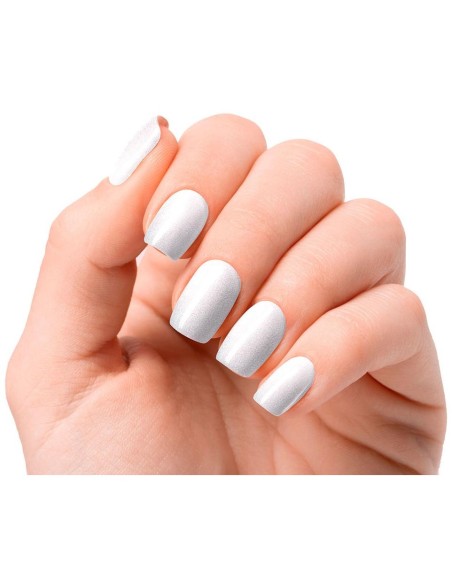 Láminas De Uñas De Gel Perlé Premium Luxe Cat Perlada Blanco 20 U