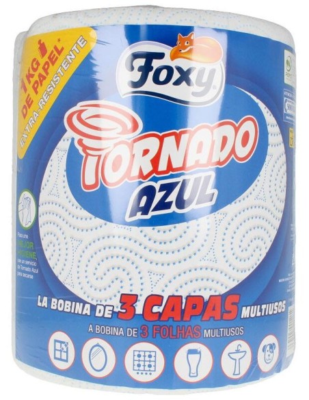 Foxy Tornado Azul Bobina 3 Capas Multiusos 1Kg