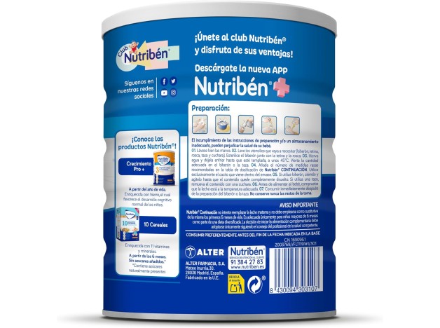 Nutriben 2 Leche de Continuacion Pro-Alfa 800...