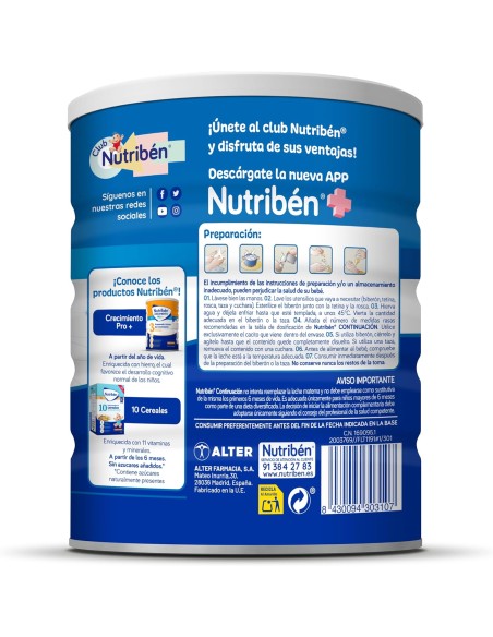 Nutriben 2 Leche de Continuacion Pro-Alfa 800 gramos