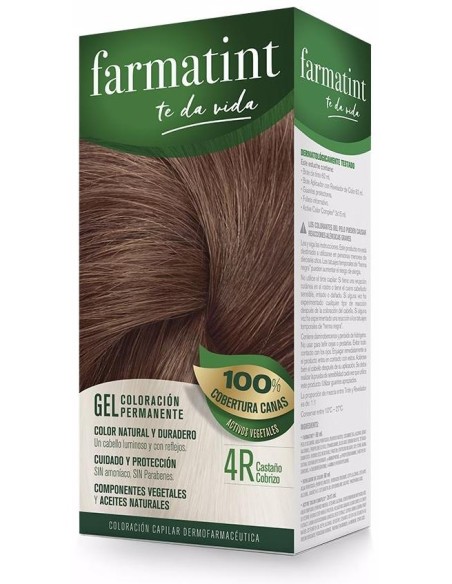 Farmatint Gel Coloración Permanente 4R-Castaño Cobrizo 5 U
