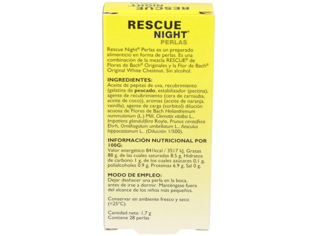 Rescue Night 28Perlas Flores Bach