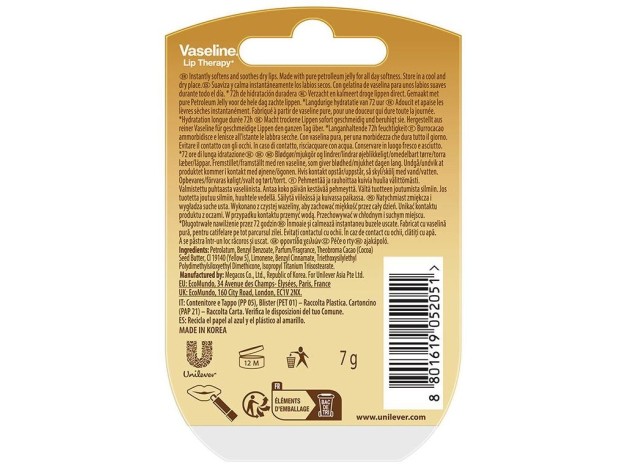 Vaseline Bálsamo Labial Creme Brulee 7 Gr