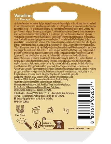 Vaseline Bálsamo Labial Creme Brulee 7 Gr