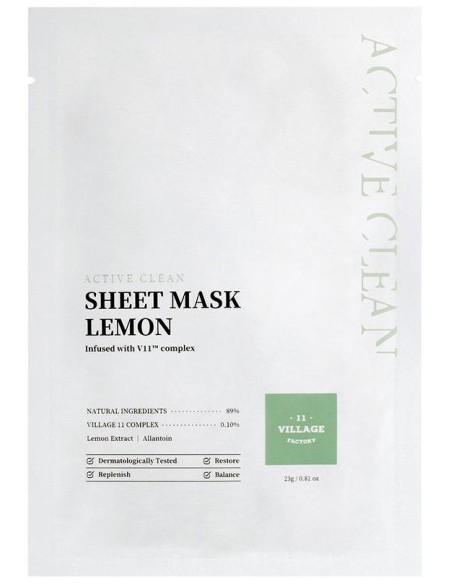 Village 11 Factory Active Clean Sheet Mask Lemon 50Ml