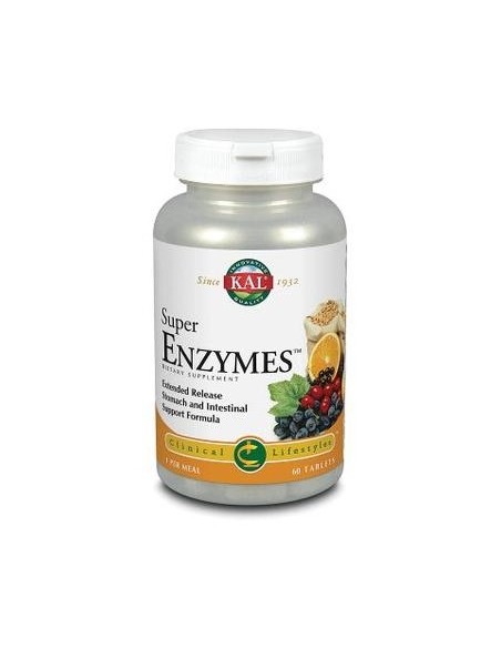 Kal Suplementos Super Enzymes Acción Prolongada 60 Comprimidos