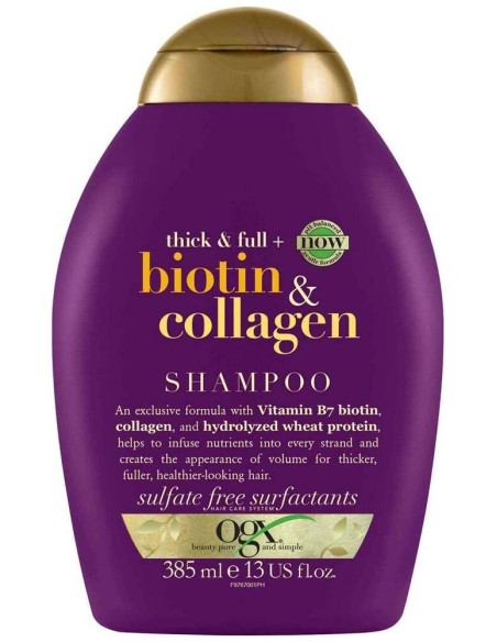 Ogx, Champú, Sin Sulfatos Ni Parabenos, Con Biotina Y Colágeno, Para Pelo Fino 385 Ml