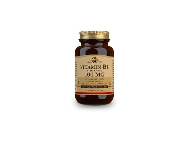 Vitamina B1 100 Mg Tiamina 100 Cápsulas Vegetales