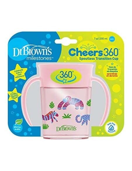 Dr Brown'S Vaso 360 Sin Boquilla Rosa 1Ud