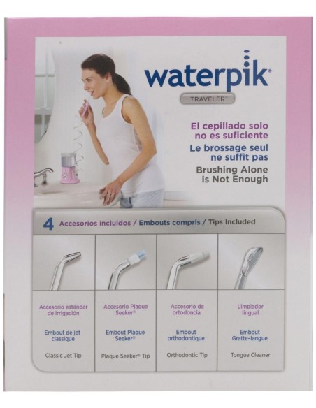Waterpik® Traveler Irrigador Bucal Eléctrico Rosa Wp-300
