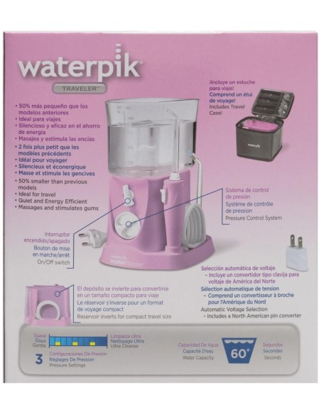 Waterpik® Traveler Irrigador Bucal Eléctrico Rosa Wp-300