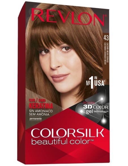 Revlon Kit Tinte Colorsilk 43 Castaño Medio Dorado