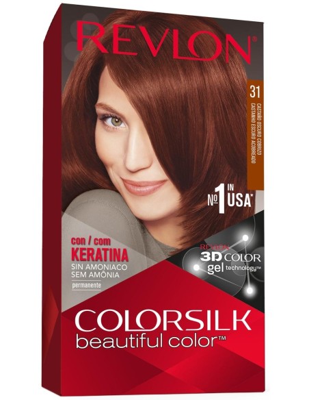 Revlon Kit Tinte Colorsilk 31 Castaño Oscuro Cobrizo