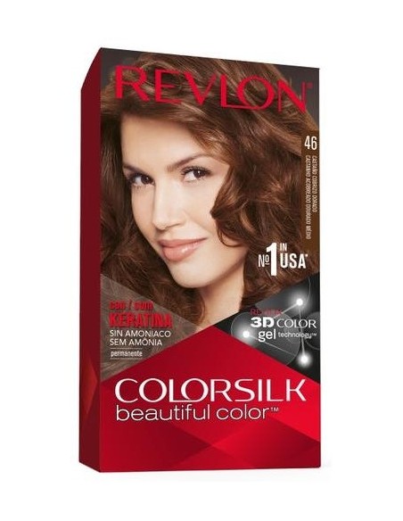 Revlon Kit Tinte Colorsilk 46 Castaño Cobrizo Dorado